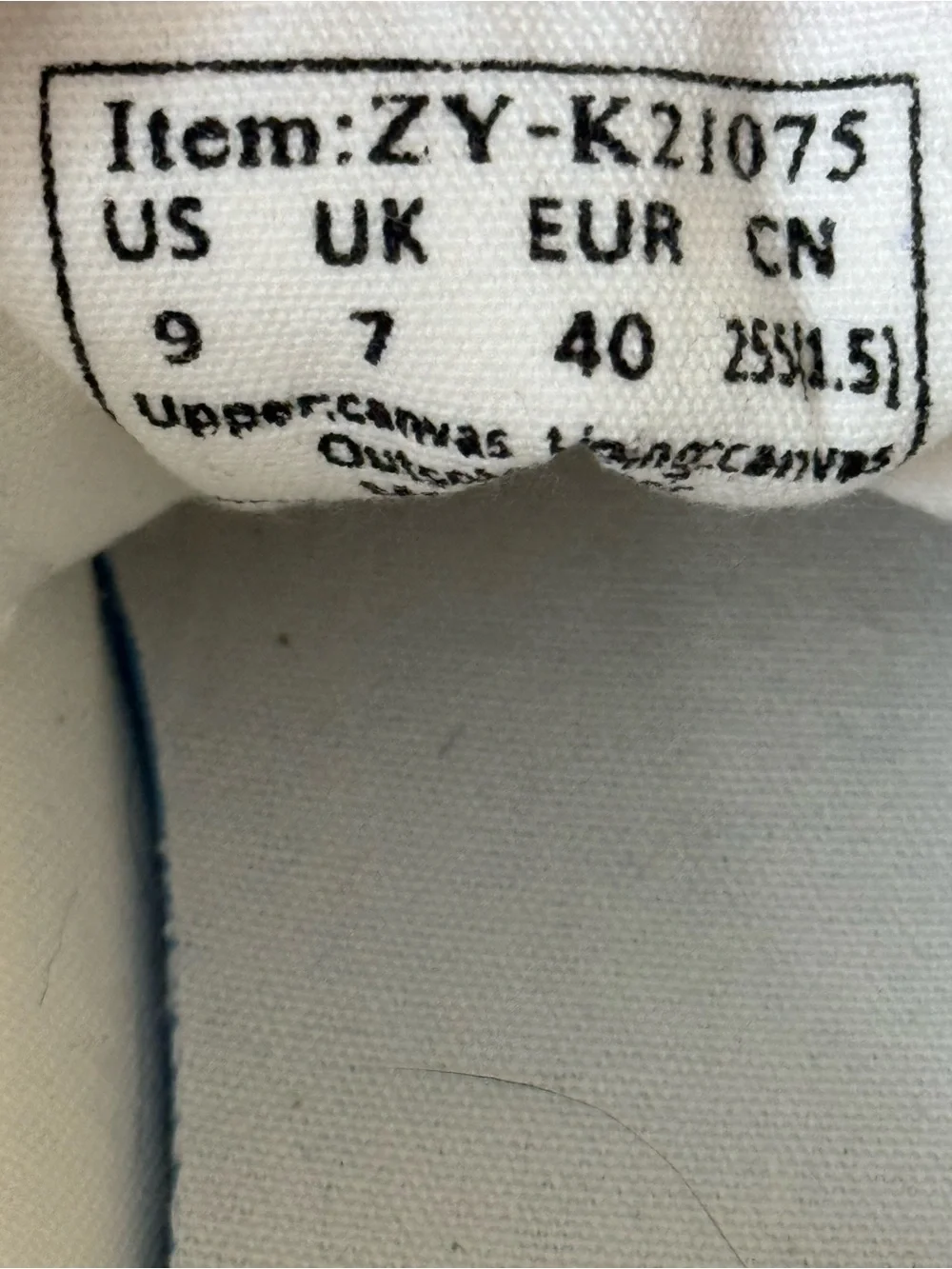 Classic White Canvas Low-Top Sneakers Size 9